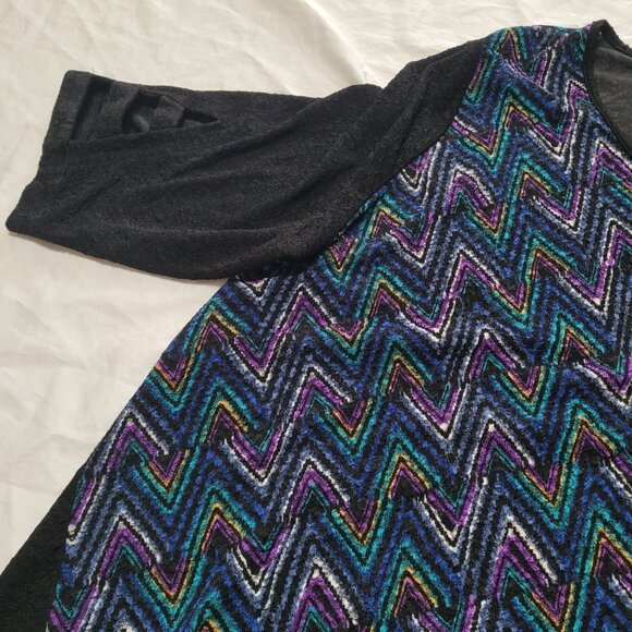 Catherines Tunic Shirt Chevron Gauze Petite Trapeze Flowy Zig Zag Colorful 3X WP - Picture 6 of 11